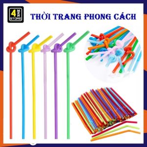 Bịch 50 Ống Hút Nghệ Thuật Xoắn Tạo Kiểu Đẹp Mắt - Ống Hút Nhựa Dùng 1 Lần Tiện Lợi Nhựa Pp An Toàn Khi Sử Dụng -