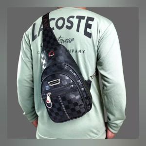 Polo Amstar Tas Pundak Kerja Kantor Kulit Sintetis Premium Slingbag Crossbag Pria Motif Catur