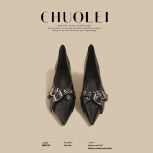 CHUOLEI | Spring New Mid Block Heel Mary Jane Flat Shoes Women White