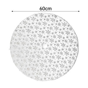 60cm 2026 New Year Creative Silver Gold Embossed Floor Mats Exquisite Xmas Snowflake Hot Gold Tree Skirt Classic New Year Party Decorations