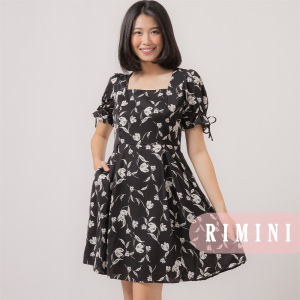 RIMINI - Gaun MIni Wanita Lengan Motif Bunga XS-XXXL - Puff Everve 522229-1