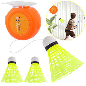 1 Set Rebound Traininer Badminton Accompanying Practice Spin Badminton Trainer Set Badminton Practice Equipment Self-Study Badminton Rebound Device for Kids Adult Indoor Outdoor Exercise
