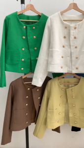 B3789 Monia Double Breasted Tweed Blazer