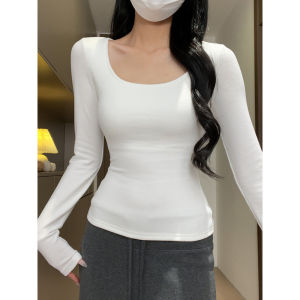 Pure Desirable Mink Beige Slim Fit Insulated U-Neck Womens Top