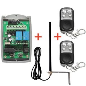 Universal Garage Door Remote Control 433.92mhz Receiver + Transmitter + Antenna Replacement 433MHz Gate Door Opener Controller