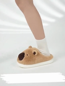 Dép Lông Capybara Đi Trong Nhà Ấm Áp Mềm Mịn – Dép Đi Trong Nhà Dễ Thương Chống Trượt