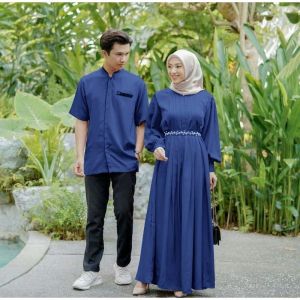 HJ COUPLE RELINE APLIKASI MUTIARA TEMBAK/BAJU PASANGAN FASHION MUSLIM/KEMEJA KOKO PRIA/BAJU COUPLE DI JAMIN REAL PIC