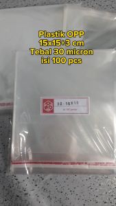 PLASTIK OPP 15X15 SEAL/LEM TEBAL 30 MIC SEAL POLOS PLASTIK PEMBUNGKUS DONAT/ ROTI/ KEMASAN GARMEN/ AKSESORIS BANDO