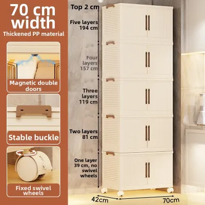 Foldable Free-Moving Storage Cabinet
