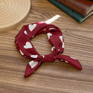 Khăn Choàng Nhỏ Họa Tiết Chấm Bi Lollyee Phong Cách Hàn Quốc Trang Trí Cổ Lụa Mùa Hè Mùa Thu Mùa Đông Cho Nữ