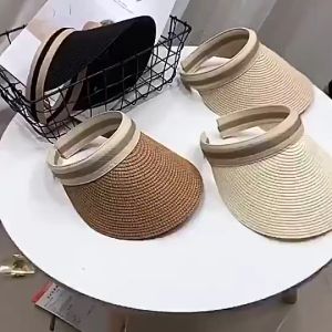 UPF50+ Sun Visor Hats Women Large Brim Summer UV Protection Beach Cap Empty Top Portable Sun Hat