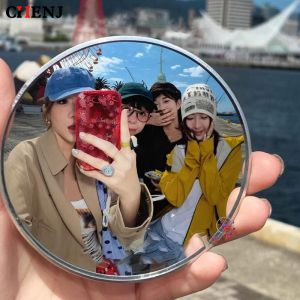 Portable Travel Handheld Selfie Mirror Solo Trip Reflection Convex Mirrors For Photography Prop Traveling Accessories