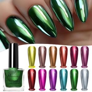12 Colors Metal Mirror Effect Nail Polish Lasting Quickly Drying For Nail Art Decoration DIY Manicure Design Tool Glitter Polish