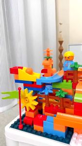 Building Block Table and Chair Suit with 2 Storage Box Multifunctional Puzzle Learning Desks