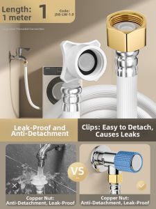 TAOSHI | Longer Flexible Water Inlet Hose for Automatic Washing Machine 1/2 inch Thread