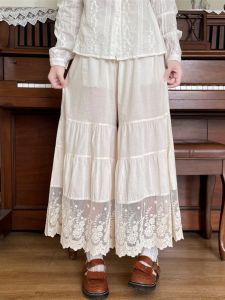 High Waist Wide Leg Cotton Linen Base Layer Pants Womens Spring Autumn Winter Hanfu Underwear Cheongsam Support Pants