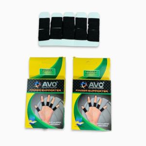 Finger Support Deker Jari Elastis Hitam Polos Avo