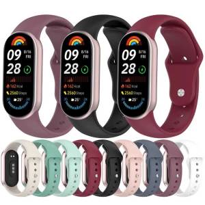 2 Dây Đeo Silicon Mềm Cho Xiaomi Mi Band 10 9 8 Dây Đeo Thay Thế Đồng Hồ Thông Minh Tương Thích Với Phụ Kiện MiBand 9 8 NFC