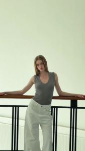 Withit Rib V-Neck Sleeveless Top - TPW04644