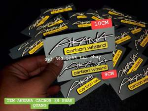 [ 1 MIẾNG ] TEM DECAL ANKANA CACBON 3M PHẢN QUANG 9 CM / 10 CM