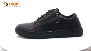 Sepatu Pria Sneakers Hitam Kasual Formal Kerja Santai Ori Ergie Algol - Hitam Light 40