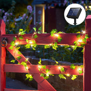 1pc Artificial Vine Solar String Lights Ivy Garland Fairy String Lights Green Leaf Vine Solar Fairy Lights for Wedding Party