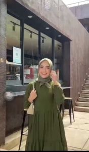 hamun dress gamis susun polos rayon premium remaja