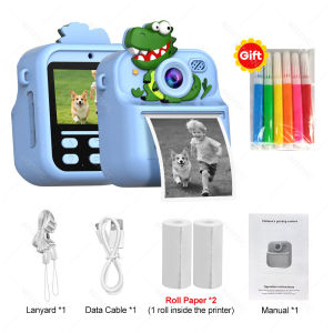 Kids Camera Instant Print Digital Dual Camera HD 1080P Video Mini Color Display 57x25mm Thermal Printer for Girls Boys Gifts
