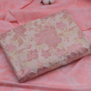 Jacquard Fabric Pink Flower Relief Fabric Sewing Womens Dress Childrens Luggage Fabric TJ22450