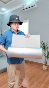 Xốp Cuộn Dán Tường Dài 9 Mét Vân Vải 3D Có Keo Dán Sẵn Kích Thước Dài 9m x 50cm Cách Nhiệt Cách Âm Phù Hợp Mọi Loại Tường