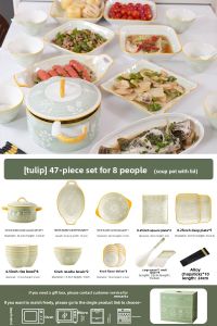 JINGDITAOCI | Attractive Underglaze Ceramics Tableware Set For Housewarming Gift