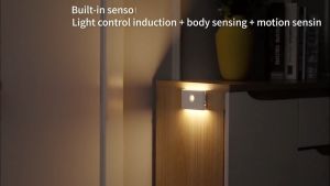 Type-C LED Wireless Motion Sensor Night Light USB Recharge Induction Wall Light for Room Bedroom Bathroom Corridor Cabinet  无线人体感应夜灯