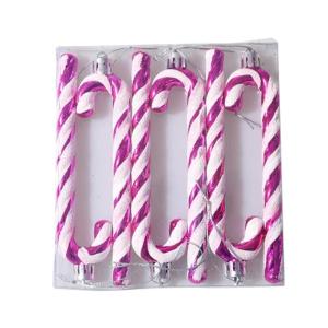 ของตกแต่งต้นคริสต์มาสรูปไม้เท้าขนมหวาน 6 ชิ้น ทำจากพลาสติก สำหรับแขวนตกแต่งบ้านในช่วงเทศกาลคริสต์มาส ปีใหม่ และฤดูหนาว