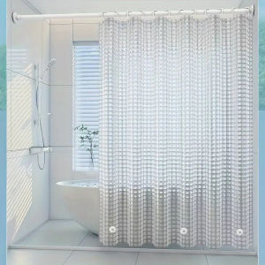 1 Máy Tính 3D Pha Lê Trong Suốt Màn Tắm Lót Thân Thiện Với Môi Trường Nhẹ Nhựa Peva Khối Lập Phương Màn Tắm Cho Trang Trí Phòng Tắm