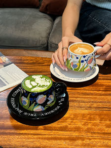 Flower-De-Luce Cup and Saucer Ceramic Coffee Cup Gift Gift Box Design Classy Good-looking Girls Fancy Breakfast Cup