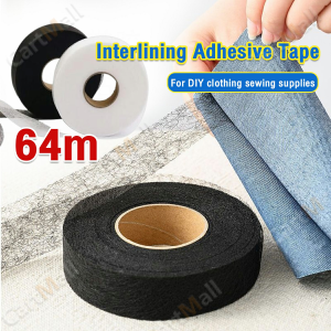 Double Sided Interlining Adhesive Fabric Black White Clothes Apparel Tape 64m/Roll