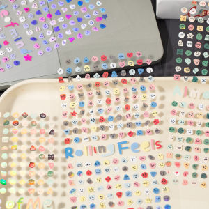 8 Sheets/4 Pack Cute Mini Emotion Emoji Stickers Nail Stickers for DIY Scrapbooking Photo Frame Collage Material Decoration