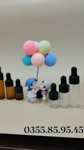 50 - 100 Chai thủy tinh MỎNG chiết serum tinh dầu nắp bóp ĐEN 1ml 2ml 3ml 5ml lọ đựng serum chai chiết mỹ phẩm du lịch.