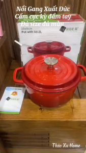 Nồi Gang Tráng Men Arber Size 20-22-24cm Dùng Được Trên Mọi Bếp