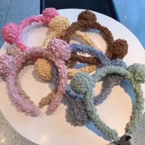 BabyShop-C932 Bando Karakter Telinga Beruang Wanita Aksesoris Rambut Kekinian / Bando Beruang Wanita / Bear Bando Bulu Lucu / Bandana Bulu Korea Import