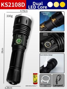 Zoom Ultra-Bright Dual-Color LED Flashlight