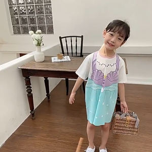 ✨2024 ซัมเมอร์ใหม่! เดรสเจ้าหญิง Snow White Mermaid Alice👗 ลายการ์ตูนน่ารัก+ผ้าใส่สบาย🎀