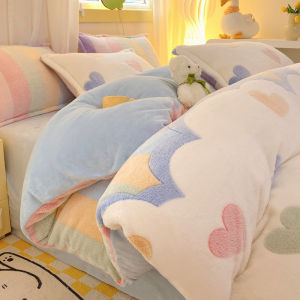 ผ้าคลุมหมอนผ้าขนแกะลายหิมะการ์ตูน ผ้าฝ้ายขนแกะสีขาว ผ้าฝ้ายขนแกะฤดูหนาว ผ้าฝ้ายขนแกะ 4 ชิ้น เสื้อคลุมหมอน ผ้าฝ้ายขนแกะ