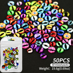 10/50/100Pcs 3D Dragon/Cat/Snake Eye Nail Charms Mixed Flatback Devil Pupil Eyes Animals Eyeball DIY Crafts Manicure Decoration