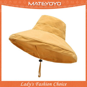 MATEYOYO Womens Sun Cap Peach-Skin Beach Hat Foldable Sun-proof Hat Casual Sun Hats Portable Fisherman Cap Large Brim Cap Sun Protection Cap UV Protection Hats for Summer Outdoor Travel