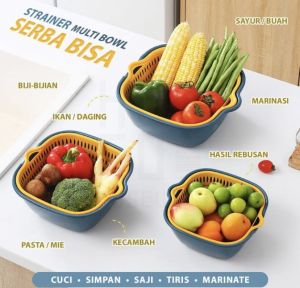 ( BISA COD ) PROMO WADAH BASKOM PENCUCI DAN PENGERING SAYUR 6 IN 1 / SARINGAN BUAH & SAYUR / SARINGAN MULTIFUNGSI / BASKOM PENCUCI BUAH 6 LAPIS / KERANJANG SARINGAN BUAH & SAYUR