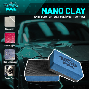 TURBOPAL 2pcs 3-Layer Professional Clay Sponge Nano Clay Matrix for Scratch-Safe Car Contaminant Removal Multi-Surface Use