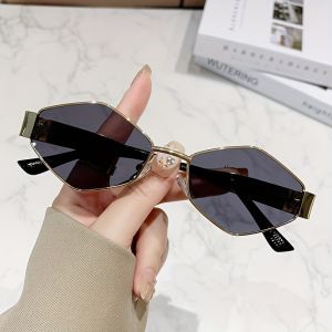 Elegant Womens and Mens Polygonal Fashion Glasses with Metal Frame Suitable for Trendy Accessories