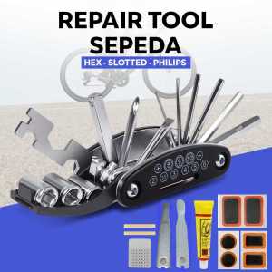 Obeng Set Alat Reparasi Sepeda Multitool Kit - EA14 - Black