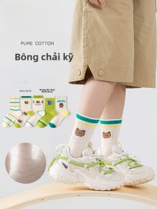 MiiOW | Tất thể thao mỏng thoáng khí cho bé trai MiiOW Catman mùa hè chống mùi lưới đến giữa bắp chân cho trẻ em trung niên và lớn